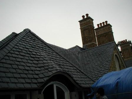 Completed natural slate eyebrow dormer